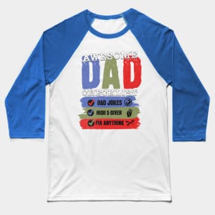 Awesome Dad Checklist Dad Rules Fathers Day Gift For Fathers Day T-Shirt for Dads Gift Father And Son Dads Jokes Funny Cool Vintage Baseball T-Shirt